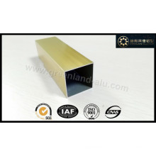 Aluminum Square Tube Profile with Electrophoretic Gold Color